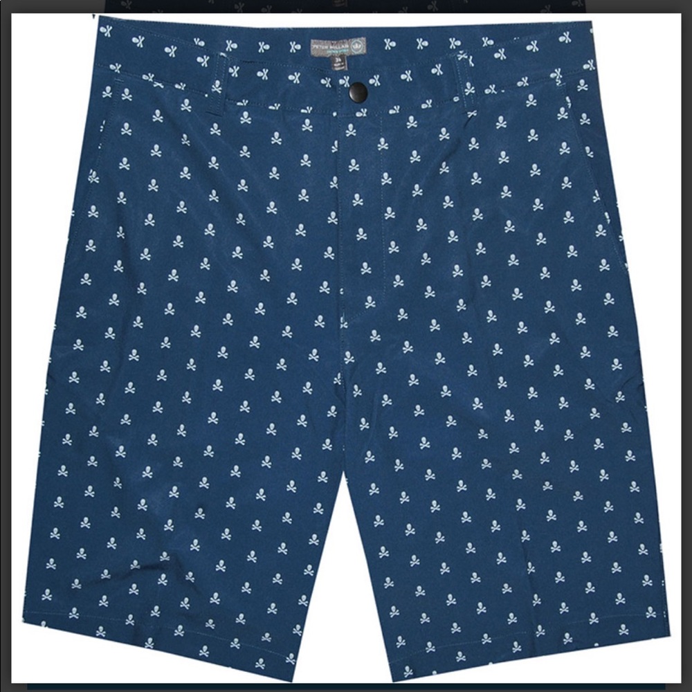 Peter Millar Blue Skull Print Hybrid Shorts